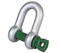Galvanised Steel Green Pin 2Ton Wll Pin D / Dee Safety Lifting Shackle With Screw Pin