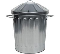 Galvanised Steel Metal Dustbin | Small 15L, Medium 60L, Large 90L | Rubbish Bin & Storage Unit - Ideal for Garden Waste, Household Trash, Animal Feed, Paper (Small)