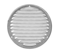 Galvanised Steel Round Air Vent Grille - 160mm / 199mm - with Fly Screen, Flat Cover.