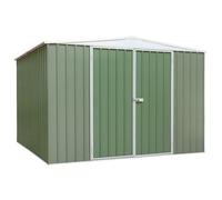 Sealey DG116 Dellonda Galvanised Steel Metal Garden/Outdoor/Storage Shed 10Ft X 10Ft Apex Style Roof - Green - Dg116