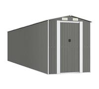Galvanised Steel Tool Shed Light Grey 192 x 772 x 223 cm Weatherproof with Lots of Storage Space and Sliding Door for Tool Storage and Outdoor Garden Shed Lockable