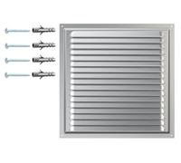 Galvanised Steel Ventilation Grille - Air Vent Cover with Protective Mesh - Rust-Resistant for Wall or Ceiling - Square 300 x 300 mm / 12" x 12"- Indoor Outdoor Use.