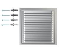 Galvanised Steel Ventilation Grille - Air Vent Cover with Protective Mesh - Rust-Resistant for Wall or Ceiling - Square 250 x 250 mm / 10" x 10"- Indoor Outdoor Use.