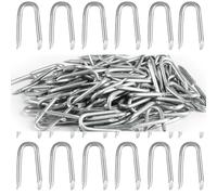 Galvanised U Nails 15mm/20mm Wire Mesh Netting Staples Steel Fencing Fasteners Chicken Brad Panel Pins (600, 20mm)