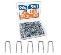 Galvanised U Nails Netting Staples 120g - 20mm Fence Staples Ideal for Chicken Wire, Mesh, Garden Mesh and More in a Handy Plastic Case