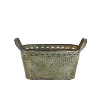Galvanised Wash Copper Oval Zinc Planter With Side Handles