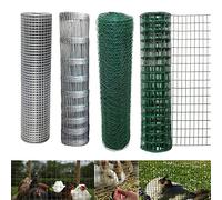 Galvanised Welded Mesh, Chicken Wire Net Rabbit Animal Fence, Garden Fencing, Metal Netting Roll for DIY Craftworks, 610mm x 15m