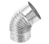 Galvanized 45 Degree Chimney Duct Connector for Flue Systems | Silver Steel Build, Tight Sealing and Heat Resistance, for Dryer Hoses, Spiral Ducts, Wood Stove Exhaust