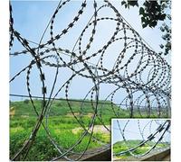 Galvanized Barbed Wire Fence - 45cm Double Helical Wire for Outdoor Garden & Farm Protection - Security Solution for Courtyards and Property Boundaries