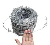 Galvanized Barbed Wire Fence - Rust-Proof Security Barrier for Livestock Protection, Farm Use, Craft Projects, Durable Outdoor Fencing Solution
