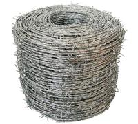 Galvanized Barbed Wire Garden Fence, Outdoor Security Barrier, Durable 100m Perimeter Fencing for Gardens, Yards, and Property Boundaries
