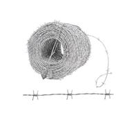 Galvanized Barbed Wire Roll 4-Point Security Fencing for Livestock Garden & Home Outdoor Boundary Enclosure - 328.08ft Roll