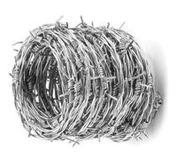 Galvanized Barbed Wire Roll for Fencing, Security Barrier, Craft Projects - Durable, Weather-Resistant, Ideal for Gardens, Farms, and Property Protection
