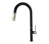 Galvanized Black Kitchen Faucet with Pull Down Sprayer Single Handle Sink Tap Modern Design Easy to Install Ideal for Home and Restaurant Use
