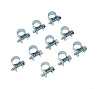 Galvanized Carbon Steel Hose Clamp for Mini Fuel Line, & Petrol Pipes, Coolant Radiator Hoses - 9mm Width, 8-10 mm to 18-20 mm Adjustable R