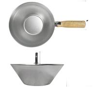 Galvanized Cement Bowl Wood Handle Construction Mix | Rust-resistant galvanized iron, sturdy wooden grip, for ideal for mixing cement and for mortar on site