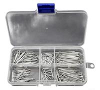 Galvanized Cotter Pin, 175-Piece Set, 5 Sizes Split Pin Hairpin Clip, High-Strength Fastener for Mechanical Assembly and Workshop Projects(A)