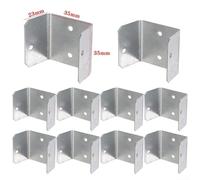 Galvanized Fence Panel Clips 10 Pack for Firm Grip on Trellis and Timber Posts Suitable for Panels up to 50mm Thickness (35mm)