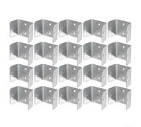 Galvanized Fence Panel Clips 20 Pack for Trellis & Timber Posts, Secure Grip for 32mm-50mm Panels, Resistant(35)