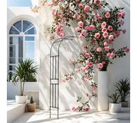Galvanized Garden Arch - Weatherproof Climbing Plant Support 240-270 cm High Easy Assembly Rose Durable Outdoor Half Arches for Vines & Flowers.