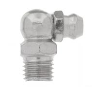 Galvanized Iron 90 Degree M8 x 1mm Metric Grease Nipple Fitting for Hydraulic, Pneumatic & Industrial Machinery - 5-Pack, 17mm Length, 10mm Hex