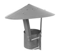 Galvanized Iron Chimney Cap for Chimneys and Flue Tiles, Silver | Tapered Cone Top, Blocks Debris and Reduces Downdraft, for Outdoor Fireplace Venting and Maintenance