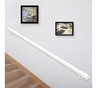 Galvanized Iron Round Pipe Stair ils - Wall-Mounted Safety Railings for Staircases Lofts & Decks -20ft Support Rods & Banisters