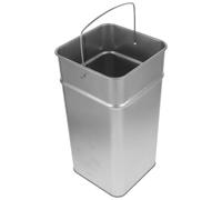 Galvanized Iron Trash Bucket Metal Garbage Storage Container for Outdoor | Silver Finish, Easy-clean Inner Bucket Replacement, Suitable for Garden Waste, Trash Bags, Living Rooms and Facility Staff