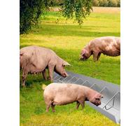 Galvanized Livestock Feed Trough - Durable Outdoor Feeder & Waterer for Pigs, Sheep, Horses & Alpacas - Ideal for 5-10 Animals with 10 Card Slots - Farm Solution