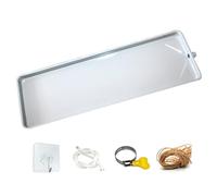 Galvanized Metal Air Conditioner Drain Pan Kit with 2m Condensing Pipe, Side Outlet, Universal Fit for Split AC & Heat Pump Systems (91x24cm/35.8x9.4in)