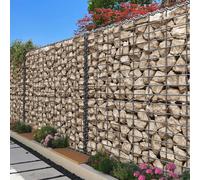 Galvanized Metal Gabion Basket with Mesh for Stones, Garden Wall or Partition, Silver