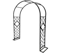 Galvanized Metal Garden Arch Freestanding Rose Trellis for Climbing Plants Elegant Black Rose Arbor Outdoor Garden Archway (W260 x H230cm)