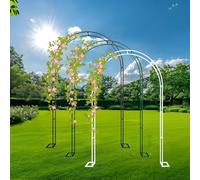 Galvanized Metal Garden Arch Rose Trellis for Climbing Plants Available in 140cm 180cm 240cm 300cm 350cm Black & Green Options (W350 x H220cm)
