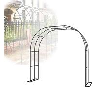 Galvanized Metal Garden Arch - Round Trellis for Climbing Plants, Rose Support, 120-350cm Width, 50cm Depth, Black (B160 x H220cm) - Outdoor Decor