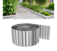 Galvanized Metal Garden Edging - Flexible Height 10/15/20/25cm, Easy to Install, Durable Root Barrier for Flower Beds & Lawn Edging - Silver, 30cm x 6m