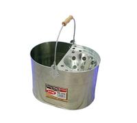 Galvanized Metal Mop Bucket 13L litres Large Galvanised Industrial Reinforced Heavy Duty Thick Metal Mop Bucket for Home Office General Cleaning