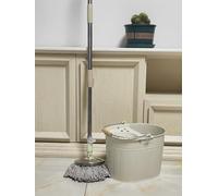 Galvanized Metal Mop Bucket 13L litres Large Industrial Galvanised Reinforced Heavy Duty Thick Metal Mop Bucket for Home Office General Cleaning (Off-White)