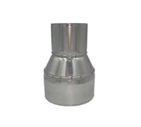 Galvanized Metal Reducer - Ducting Pipe - Steel Connector - Adaptor - Chimney Flue Liner (d - 80mm / x - 125mm) d - 80mm / x - 125mm