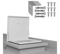 Galvanized Metal Roof Vent Escape Hatch 20-36 Inch Rainproof Attic/Basement Lid with Gas Shock Strut & Handle Rooftop Cover Plate 28x25in for Easy Access