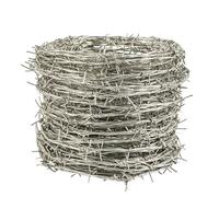 Galvanized Military Barbed Wire - Heavy-Duty Flexible Metal Fence - Anti-Intrusion/Electric Security for Yard, Orchard, Farm, 2mm Thickness, 50m (164ft)