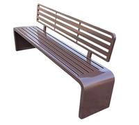 Galvanized Outdoor Garden Bench - Rust Proof Heavy-Duty Metal Loveseat with Backrest for Patio, Park, Yard, and Entryway - 39.3in Brown Color