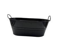 ＡＷＨＡＯ Galvanized Oval Ice Bucket, Portable And Lightweight Storage Container with Handles, Ideal for Parties, Black