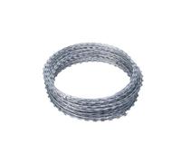 Galvanized Razor Barbed Wire, Helix Coils for Garden Security, 45cm Stainless Steel Spiral, 20m Length, Durable Fencing for Farms & Secure Sites