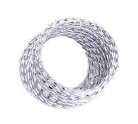 Galvanized Razor Wire - Barbed Wire Fencing for Farm & Garden Security, 45cm Helix Coils, High Protection, Durable Stainless Steel, 100m Length, Ideal for Home & Secure Sites