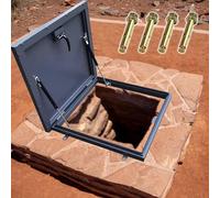 Galvanized Roof Hatch Access Door for 20-39 Inch Roofs Easy Install Manhole Cover Durable Basement Exit Lid (60x60cm / 23.6x23.6in)