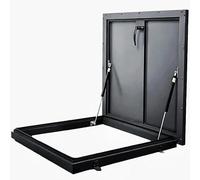 Galvanized Roof Hatch, Aluminum Frame Powder-Coated Steel Cover, Hydraulic Support Rod with Lockable Handle, 110Lbs Load-Bearing Roof Access Door for Attic Warehouse(Gray,900 * 900mm)