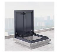 Galvanized Roof Hatch Deck Attic Trap Door Dark Grey Large Galvanized Cellar Emergency Exit Lid Basements, Shopping Centre Roofs(45x45cm/1.48x1.48ft)