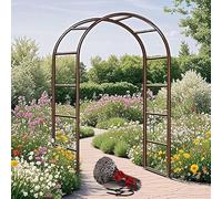 Galvanized Rose Arch for Climbing Plants, Weatherproof Metal Garden Arbor, Freestanding Outdoor Trellis, Sturdy Rust-Resistant Frame for Flowers