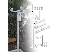 Galvanized Round Steel Tubes Pole for Surveillance Cameras, 8.2ft 9.8ft 11.4ft 13ft 14.8ft 16.4ft 19.6ft High, Surveillance Post Stand for School Backyard Porch Patio Walkway 14.8ft/4.5m