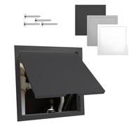 Galvanized Steel Access Panel Aluminum Frame for Floor Hatch/Fuse Box Cover, Push to Open Attic Service Door, Easy to Install, Square Small Plumbing Access Panel(Noir,7.8x7.8in(20x20) cm)